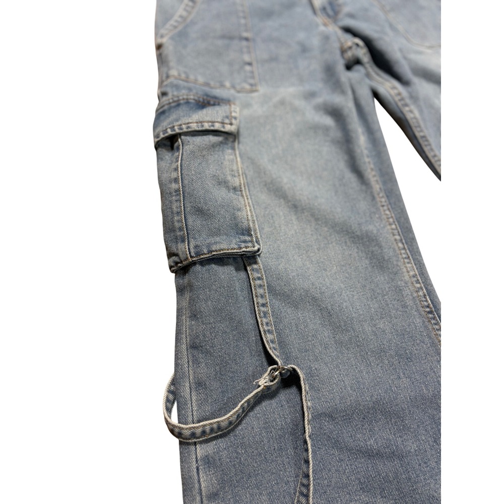 Love For Humanity Jeans Womens Denim Light Wash Wide Leg Cargo Pants - Picture 5 of 9
